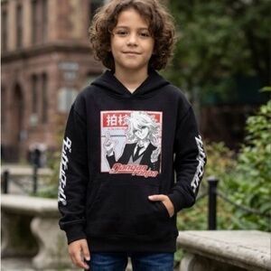 Danganronpa Black Graphic Nagito Komaeda Anime Hoodie Kids Size Small
